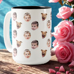Anpassningsbar Ansikte, Unik Family Gift 3-foton A Två-Tonad Mugg<br><div class="desc">Anpassningsbar Family Ansikte 3-foton, ersätt ansikte med ditt favoritfoto (se till att du får skörd så mycket som möjligt till ansikte och använda en app för att ta bort bakgrunden) och anpassa den här konstiga muggen med ditt barn, make, husdjur eller pojkvän på den! Även en roligt och en unik...</div>