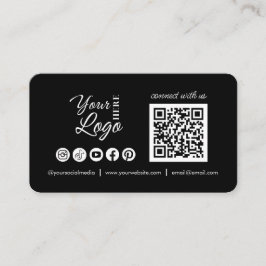Anpassningsbar Anslut med Social Media QR-kod svar Visitkort