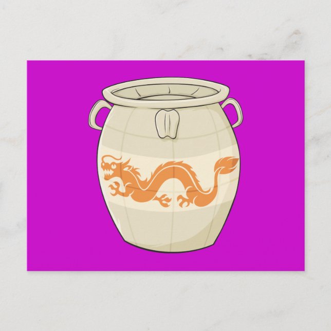 Anpassningsbar Antique Oriental Chinese Vas Burk I Inbjudan Vykort (Framsida)