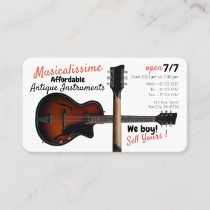 Anpassningsbar Antique Vintage Musical Instruments Visitkort