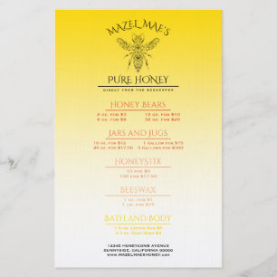 Anpassningsbar Apiary Honung Menu Brevpapper