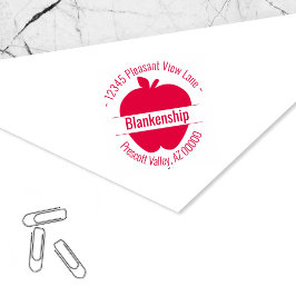 Anpassningsbar Apple Artwork Circular Adress Namn Självfärgande Stämpel