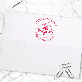 Anpassningsbar Apple Artwork Circular Adress Namn Självfärgande Stämpel