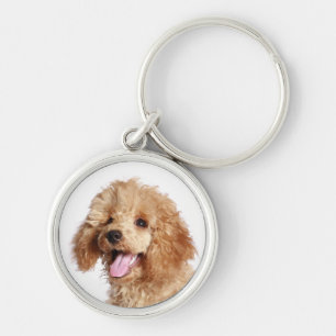 Anpassningsbar Apricot Pudel Puppy Hund Nyckelring