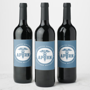 Anpassningsbar APRN Advanced Practice Registred Nu Vinflaska Etikett