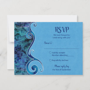 Anpassningsbar Aqua Blå RSVP-kort OSA Kort
