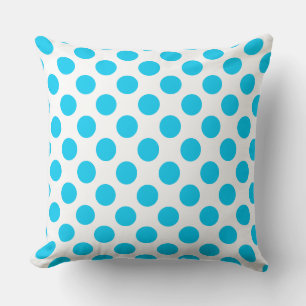 Anpassningsbar Aqua Blue Polka Dot Dekorativ kudde