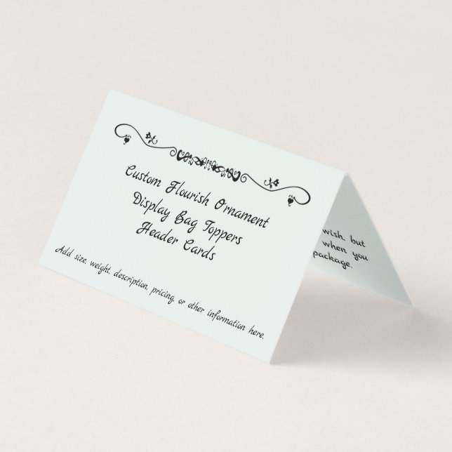 Anpassningsbar Aqua Flourish Ornament Header Cards Kort (Framsida)