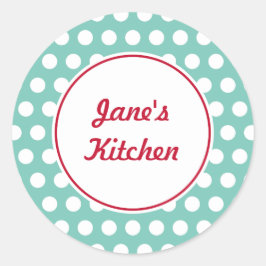 Anpassningsbar Aqua Kitchen Stickers Runt Klistermärke