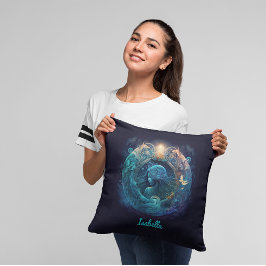 Anpassningsbar Aquarius Zodiac Horoscope Fantasy S Kudde