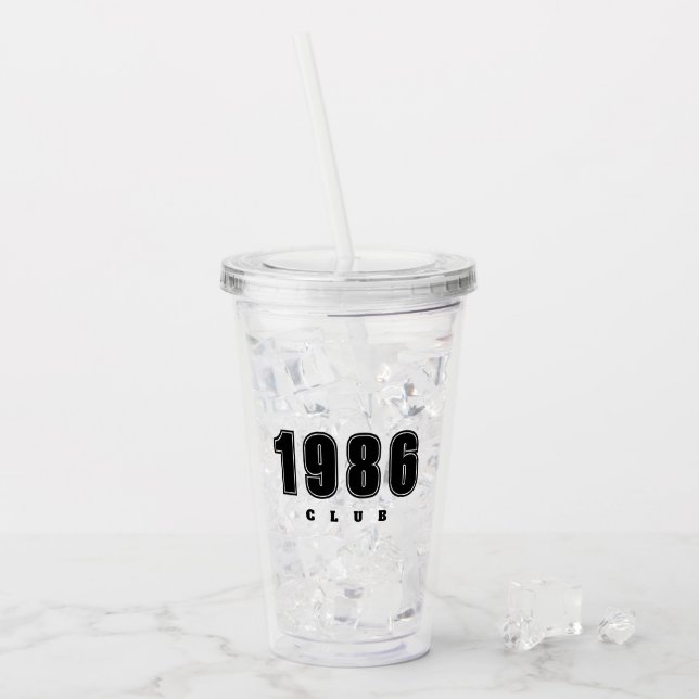 Anpassningsbar År - 1986 Klubb - svart, enkelt Take Away Mugg (Framsida Ice)