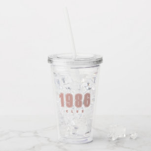 Anpassningsbar År - 1986 Klubb - trendigets rosa Take Away Mugg
