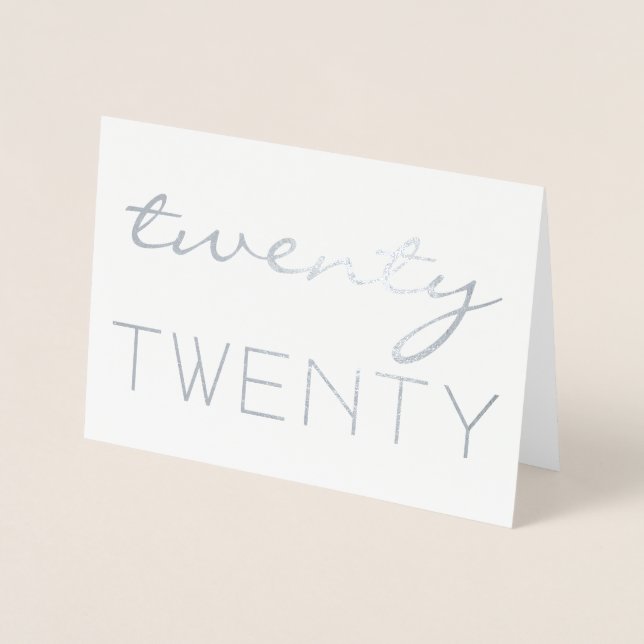 Anpassningsbar År 2020 Modern Typografi-Elegant Folierat Kort (Framsida)