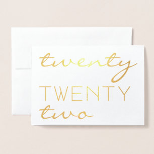 Anpassningsbar År 2022 Modern Typografi-Elegant Folierat Kort