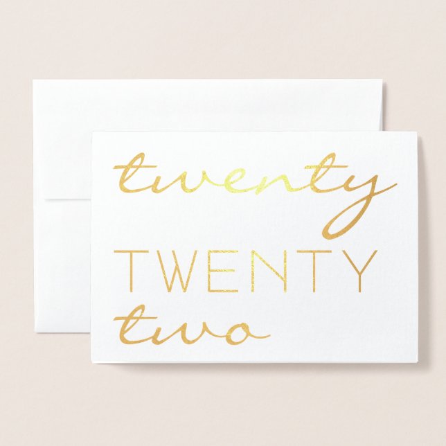 Anpassningsbar År 2022 Modern Typografi-Elegant Folierat Kort (Framsida med kuvert)