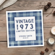 Anpassningsbar År 40:e Gingham Blue-Födelsedagsfes