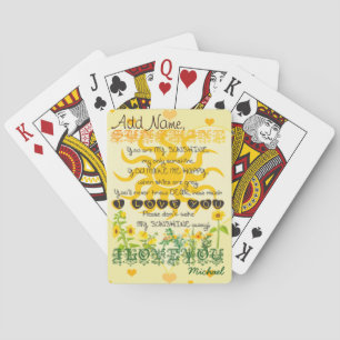 Anpassningsbar är du mitt solsken tillfogar namn casinokort