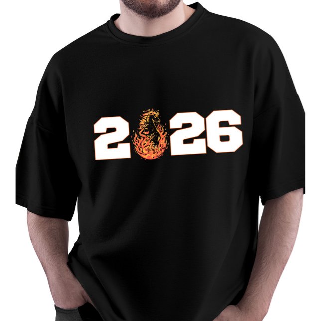 Anpassningsbar År för eldhäst 2026 nyår T Shirt (Skapare uppladdad)