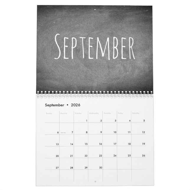 Anpassningsbar år Kalender för kalender i kalkylbl (Sep 2026)