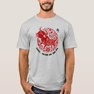 Anpassningsbar år Kinas år för Ox T Shirt