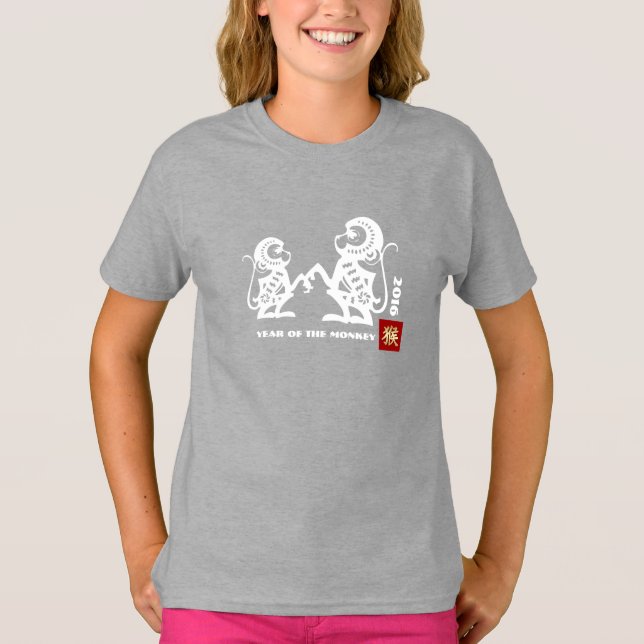 Anpassningsbar år| Kinesiskt år för Monkey T-Shirt (Framsida)