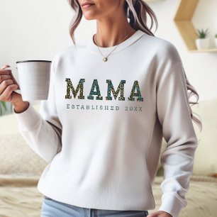 Anpassningsbar År - Mamma blå Blommigtar T Shirt