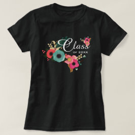 Anpassningsbar år Modern Blommigt Studenten T-shirt