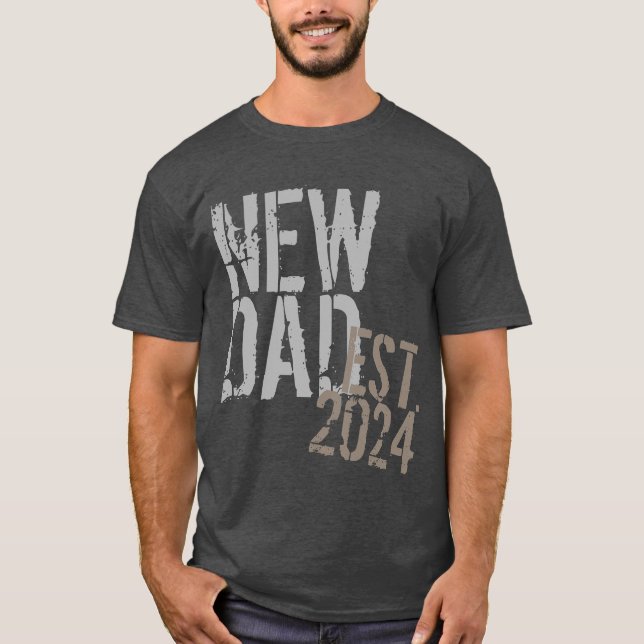 Anpassningsbar År Ny pappa Grunge Fars dag Tee Shirt (Framsida)