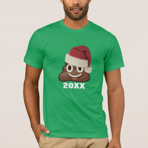 Anpassningsbar År Poop Emoji Funny Julshirt T Shirt