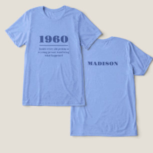 Anpassningsbar År, text och Namn T Shirt