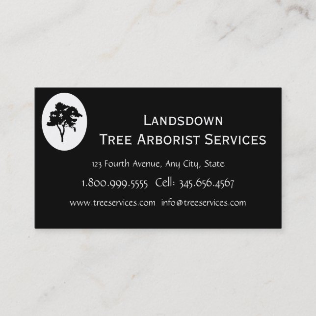 Anpassningsbar Arborist Träd Services Visitkort (Framsida)