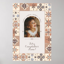 Anpassningsbar Arch Photo Mexican Tile Fiesta Neut Poster