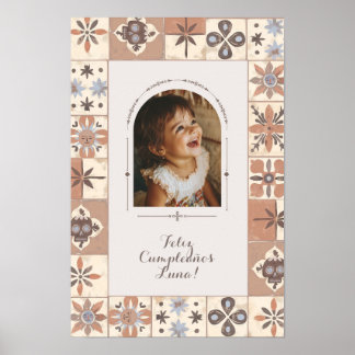 Anpassningsbar Arch Photo Mexican Tile Fiesta Neut Poster