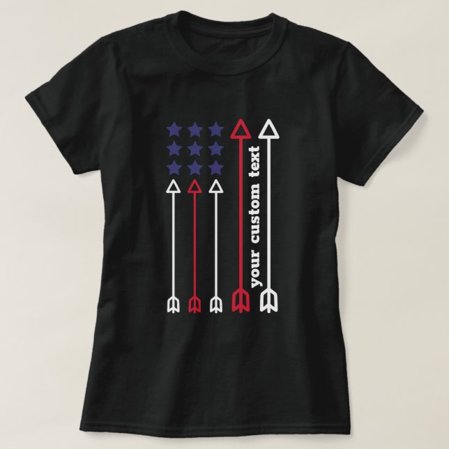 anpassningsbar Archery American USA flagga-pil T Shirt (Design framsida)