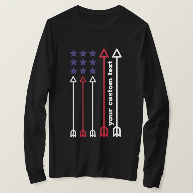 anpassningsbar Archery American USA flagga-pil T Shirt (Design framsida)