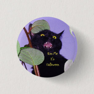 Anpassningsbar Arg och grumpy Halloween svart katt Knapp