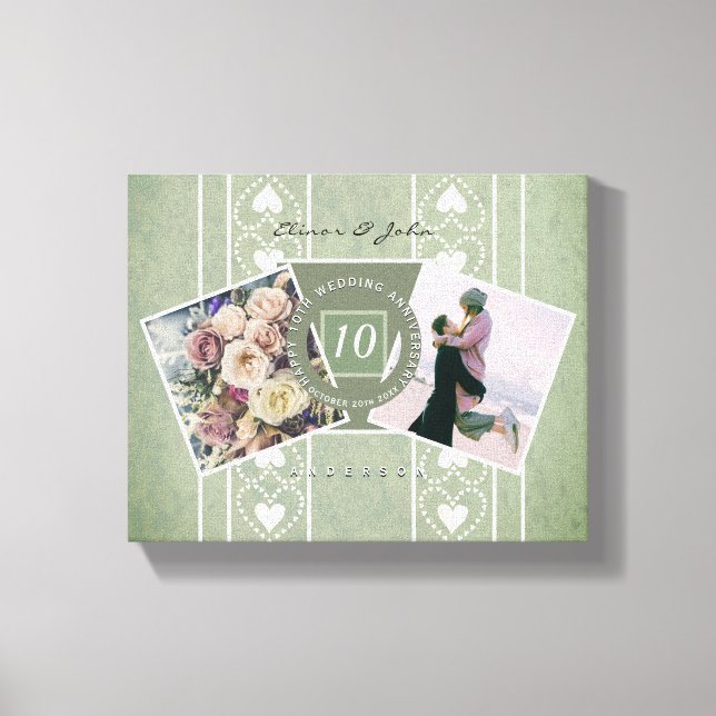 Anpassningsbar, årsdag 2 foton+mallar canvastryck (Framsida)