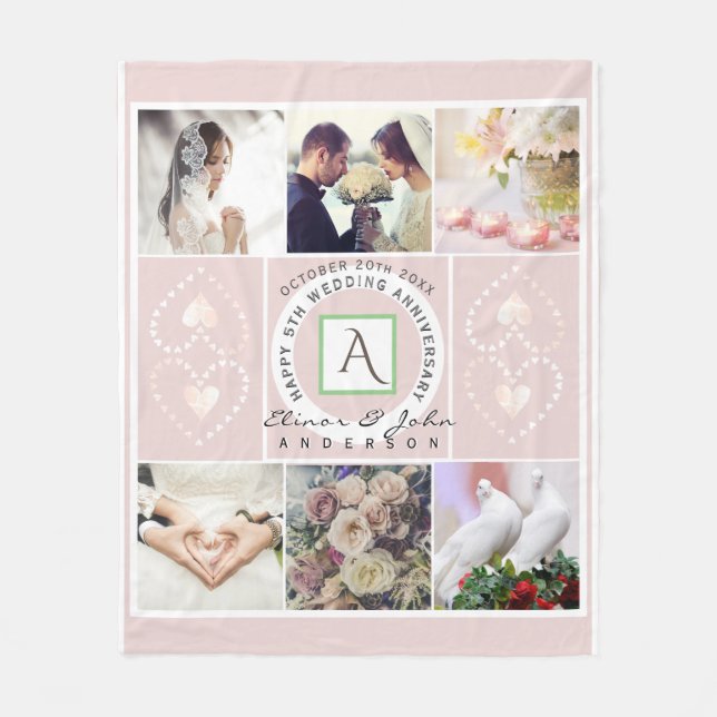 Anpassningsbar - årsdag 6 fotnoter Fleece Blanket (Framsidan)