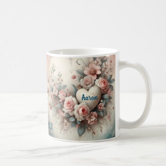 Anpassningsbar Årsdag Blommigt Utandning Kaffemugg (Höger)