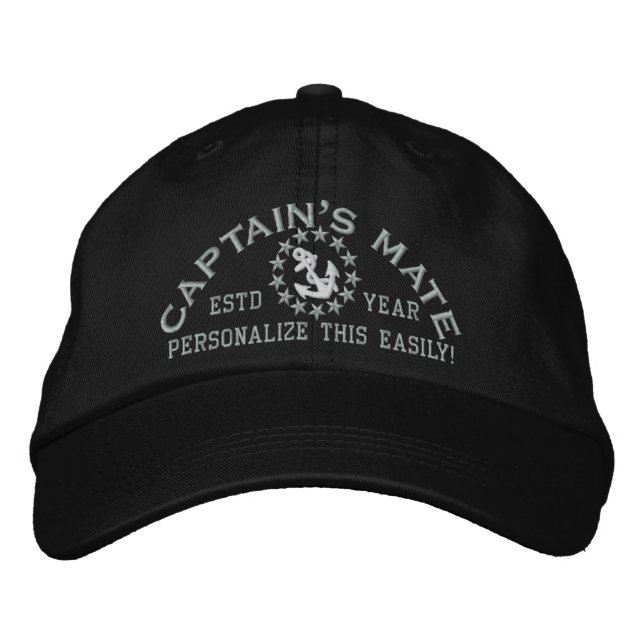 Anpassningsbar årsdag och Namn kapten Mate Broderad Keps (Framsida)