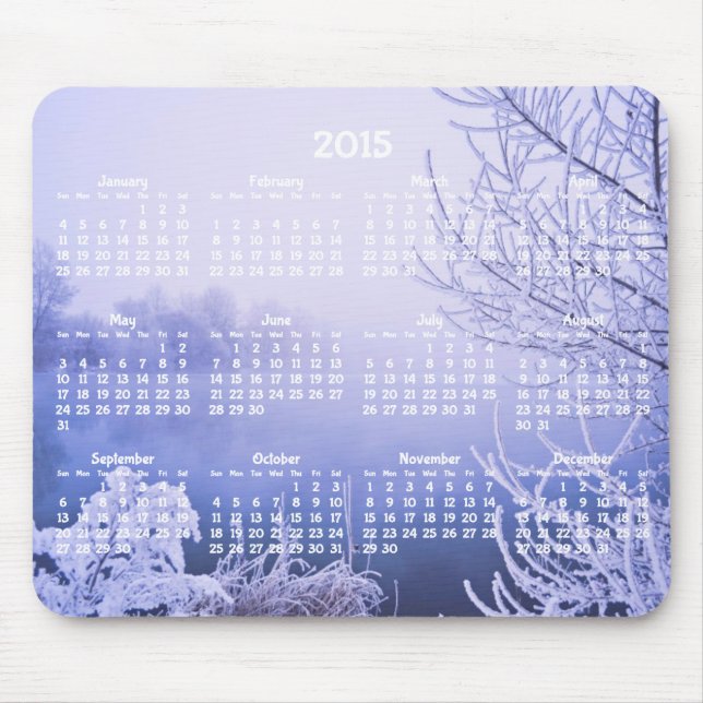 Anpassningsbar Årskalender 2015 Mus mattor Winter Musmatta (Framsidan)