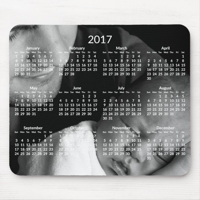 Anpassningsbar Årskalender 2017 Mousepads Musmatta (Framsidan)