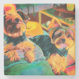 Anpassningsbar Art Marble Underlägg med Cute Yorki