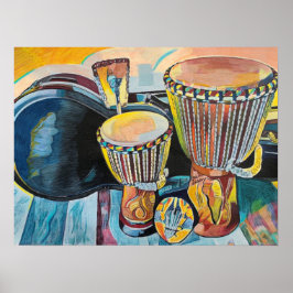 Anpassningsbar Art med Djembes Poster