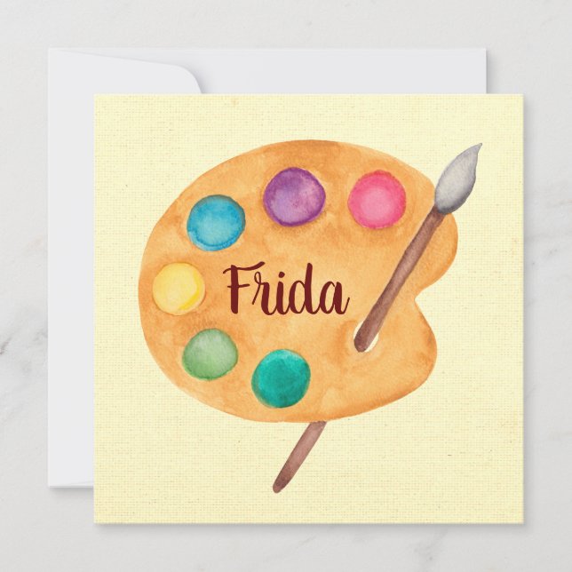 Anpassningsbar Artist NAMN - Art classe-lärarkort Inbjudningar (Framsida)