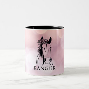 Anpassningsbar Artistic Horse on Rosa Mugg