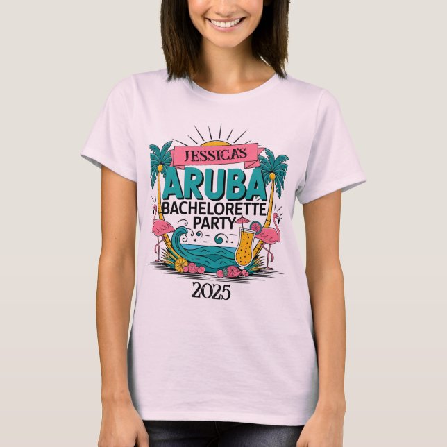 Anpassningsbar Aruba möhippa t-shirt (Framsida)