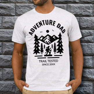Anpassningsbar Ash Grått Äventyr Pappa Trail Testa T Shirt