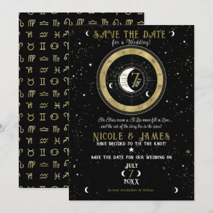 Anpassningsbar Astrology Zodiac Måne Signera Spara Inbjudningar
