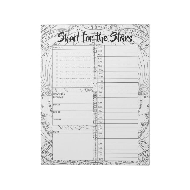 Anpassningsbar Astronomy Daily Planner Organizer Anteckningsblock (Roterad)